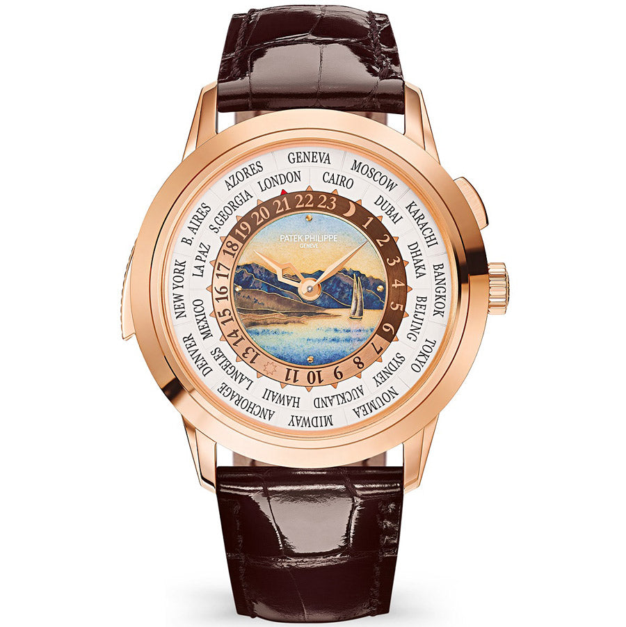 Patek Philippe World Time Complication 40mm 5531R Cloisonné Enamel Center Lavaux Landscape Dial