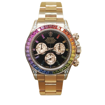 Rolex "Rainbow" Daytona 40mm 116595RBOW Custom Black Gem Stone Dial