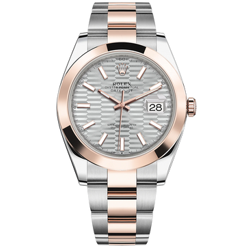 Rolex Datejust 41mm Silver, Fluted Motif Dial Smooth Bezel 126301