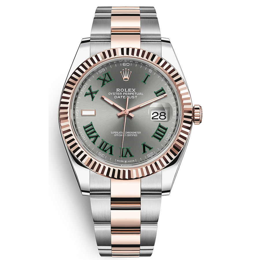 Rolex Datejust 41mm Slate Roman Numeral Dial Fluted Bezel 126331