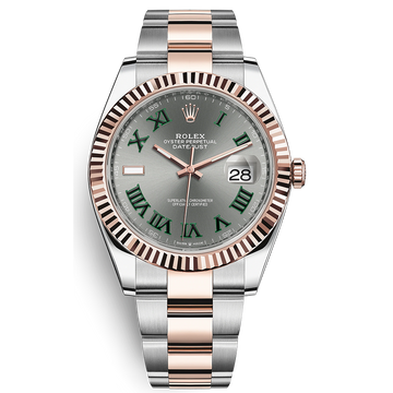 Rolex Datejust 41mm Slate Roman Numeral Dial Fluted Bezel 126331
