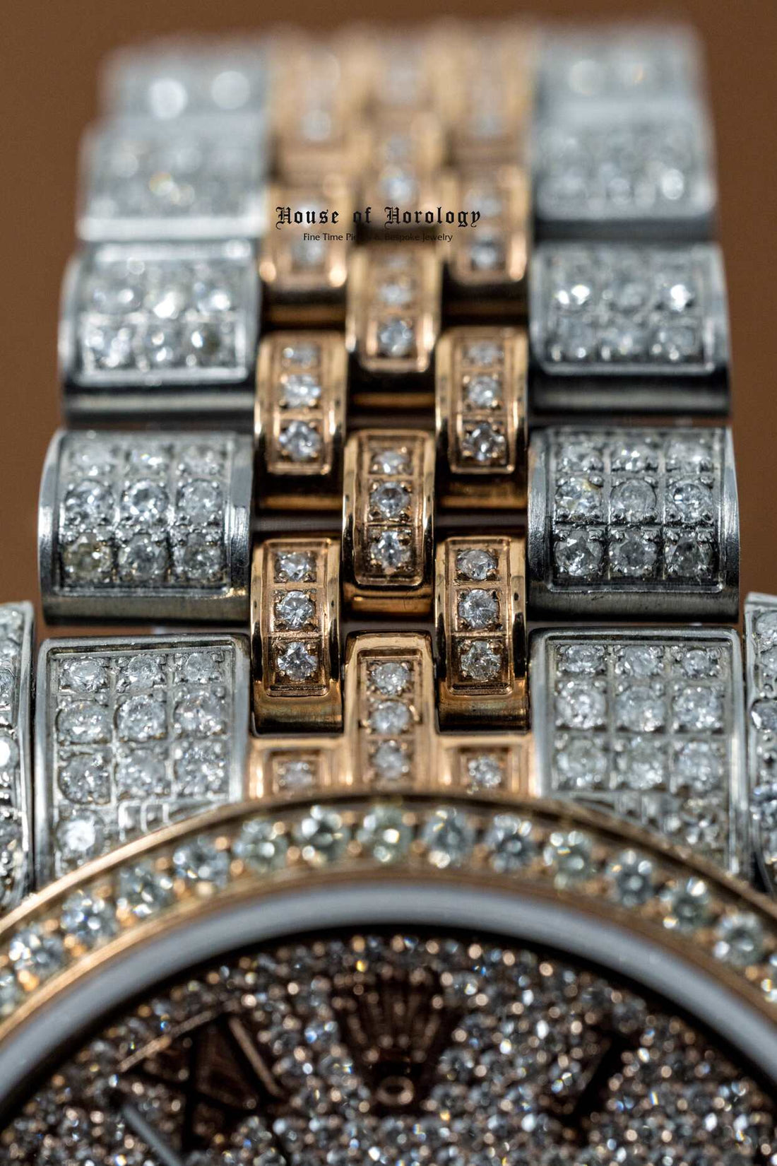 Rolex Two Tone After Market Gemset Datejust Rose