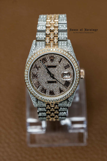 Rolex Two Tone After Market Gemset Datejust Rose