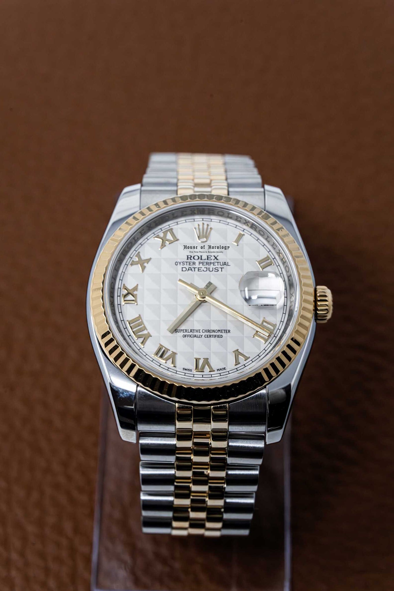 Rolex Two Tone Datejust Oyster Perpetual Roman Numeral Dial