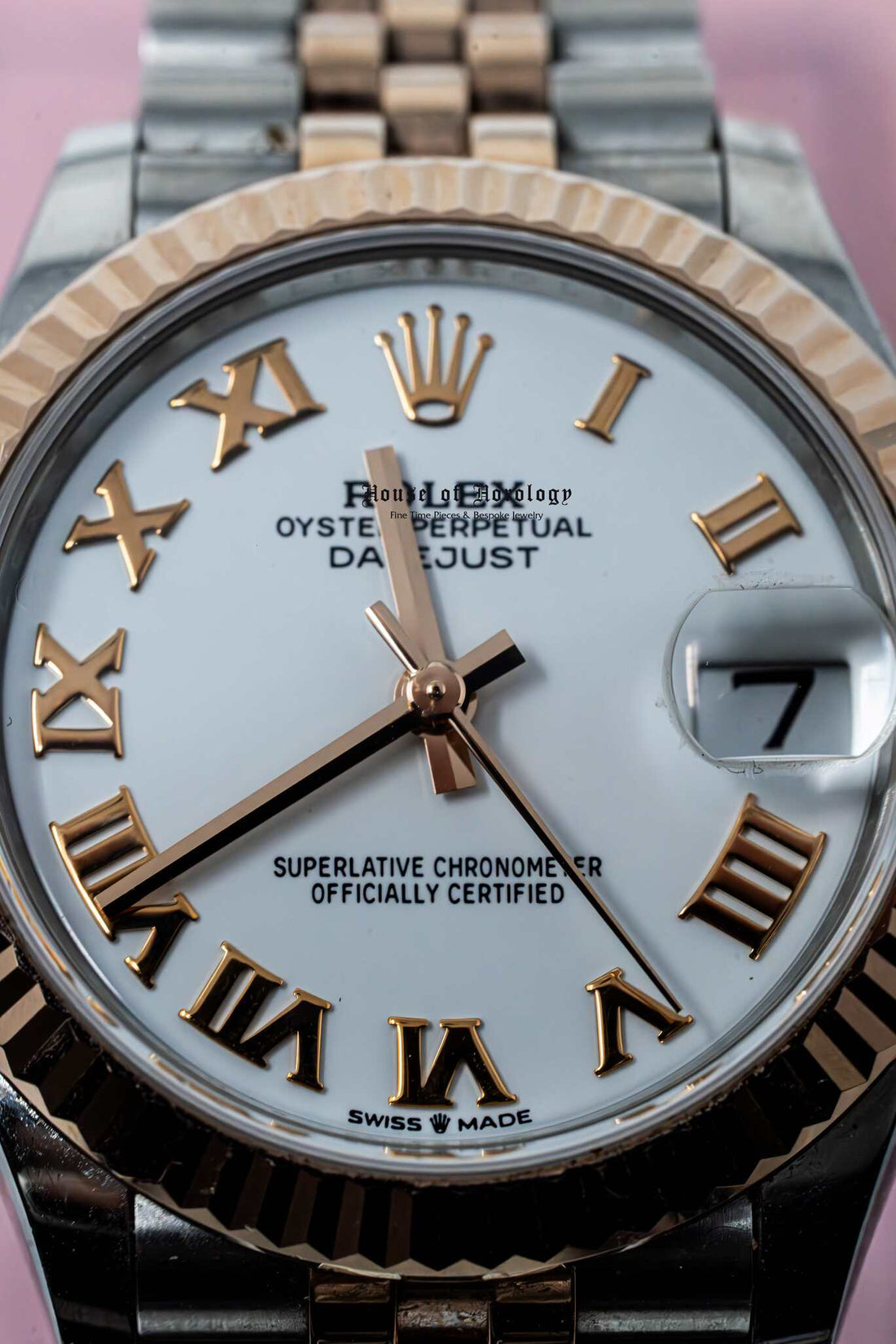 Rolex Datejust Two Tone White Dial Roman Numeral