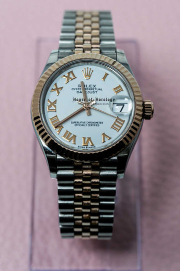 Rolex Datejust Two Tone White Dial Roman Numeral